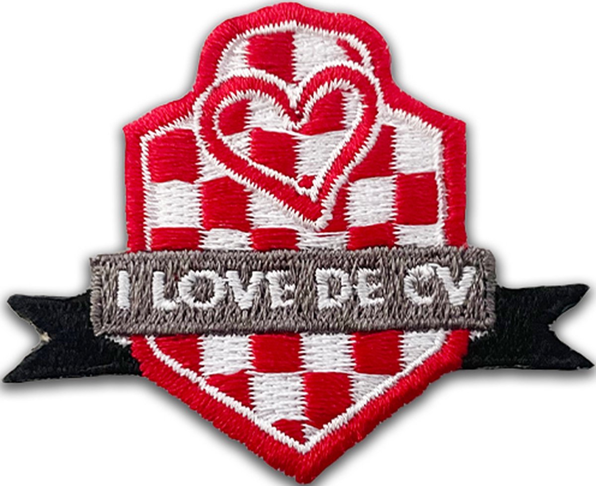 I Love de CV - Opstrijk Embleem Klein