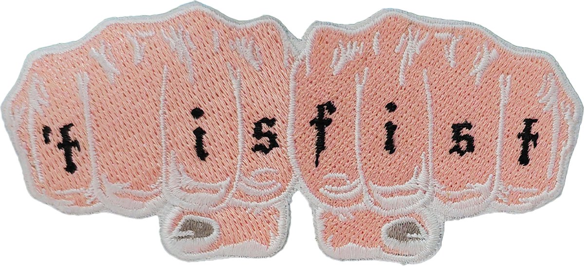 T is Fist - Feest - Vuist - Opstrijk Embleem / Patch - Carnaval - Carnavals Emblemen