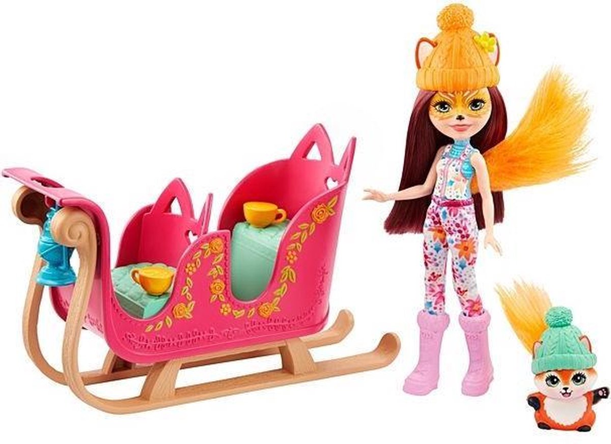 Enchantimals Felicity Vos op de slee