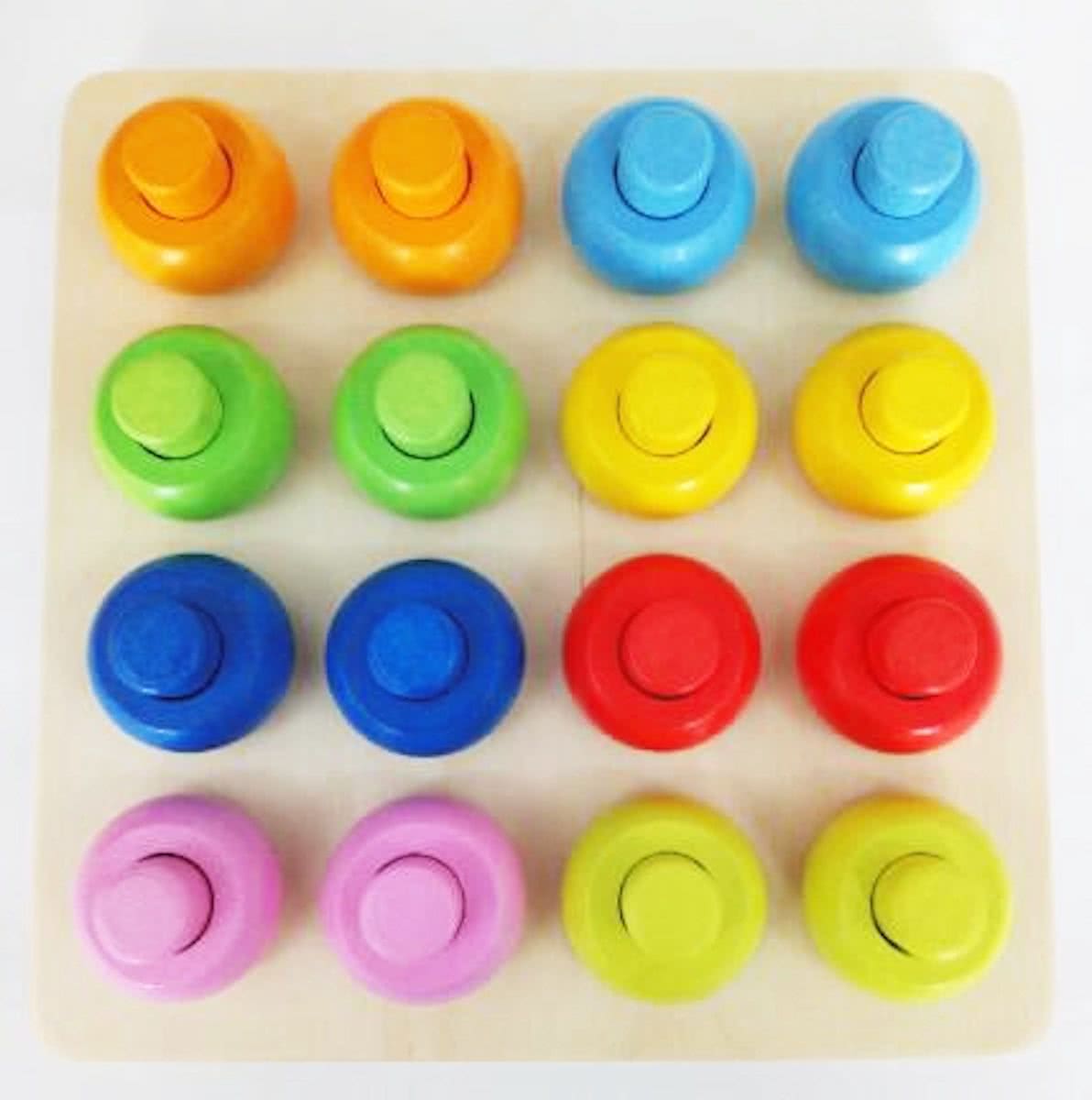 Sorteerbord ronde vorm op kleur - rubberhout