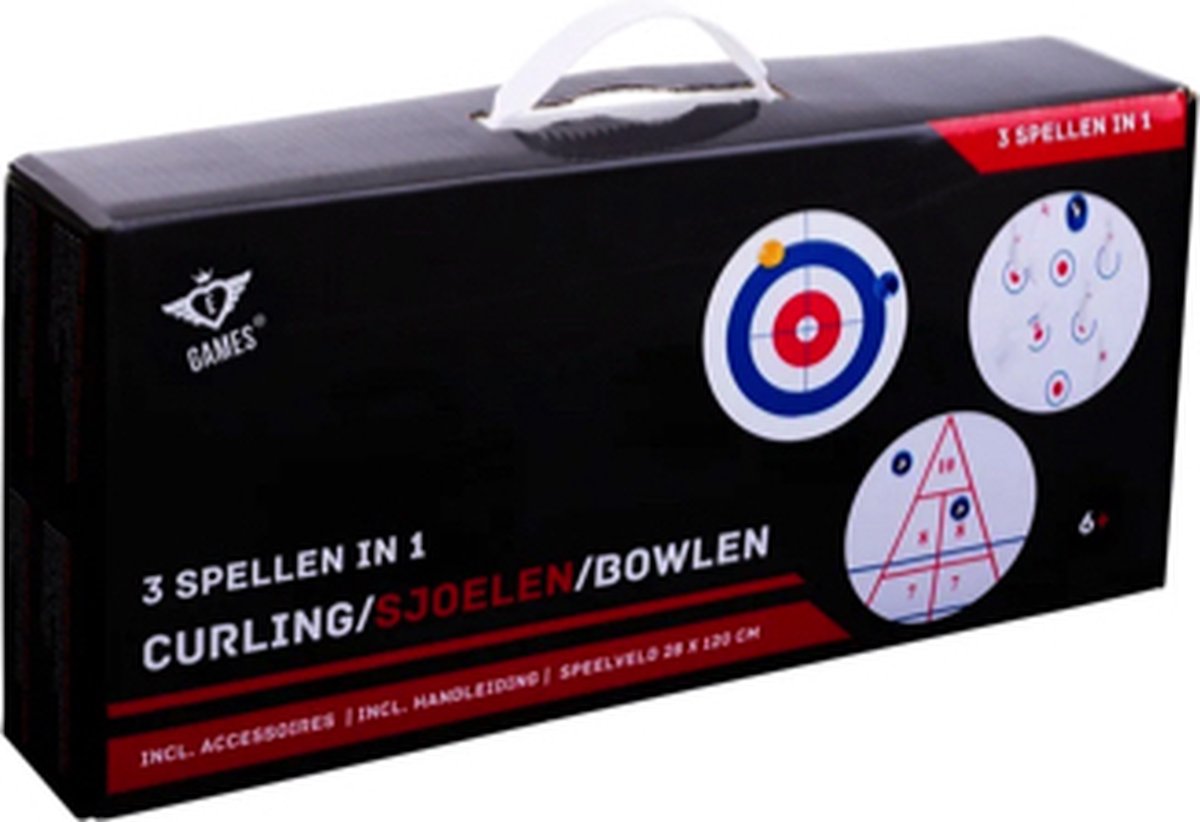 Engelhart Games - Curling, Sjoelen en bowlen - speelveld 120x28 centimeter