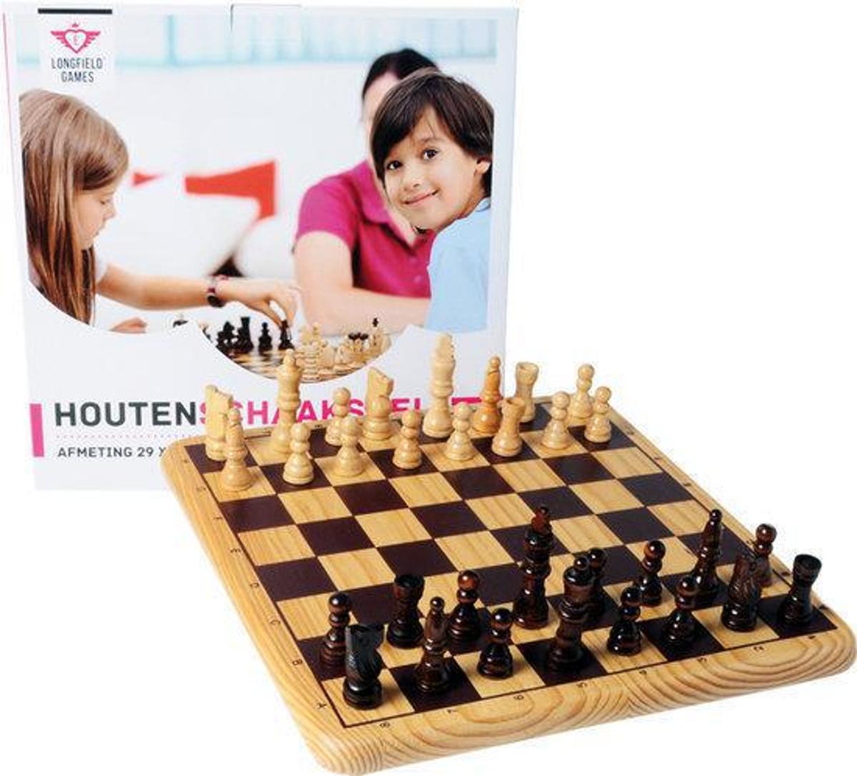 Houten schaakset 30 cm