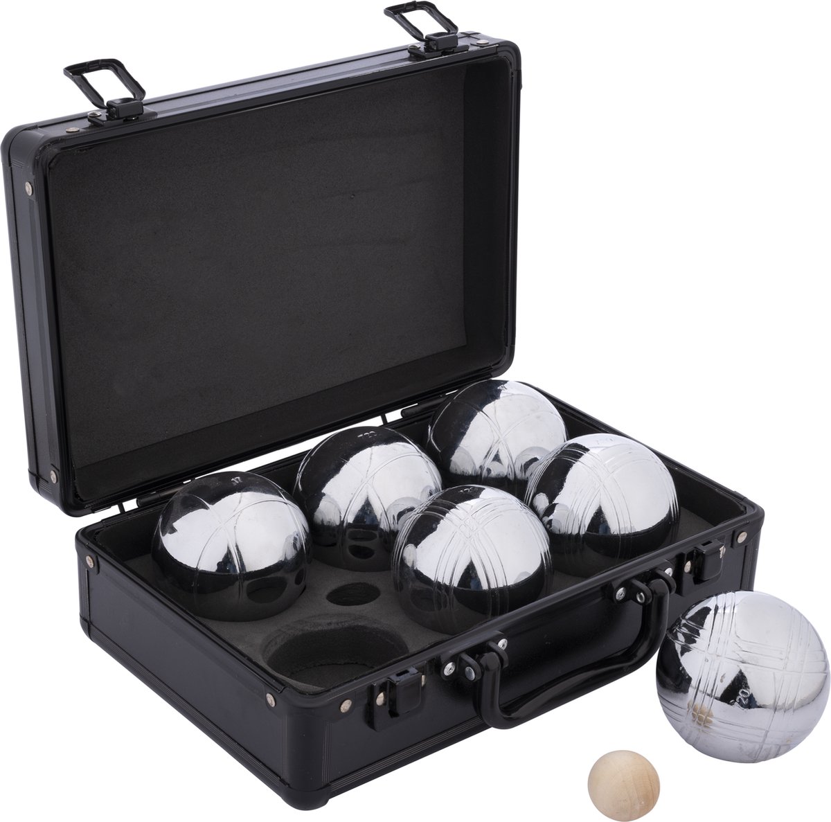Luxe Jeu de Boules Set - 6 Ballen in Stevige Aluminium Koffer (Zwart) -  