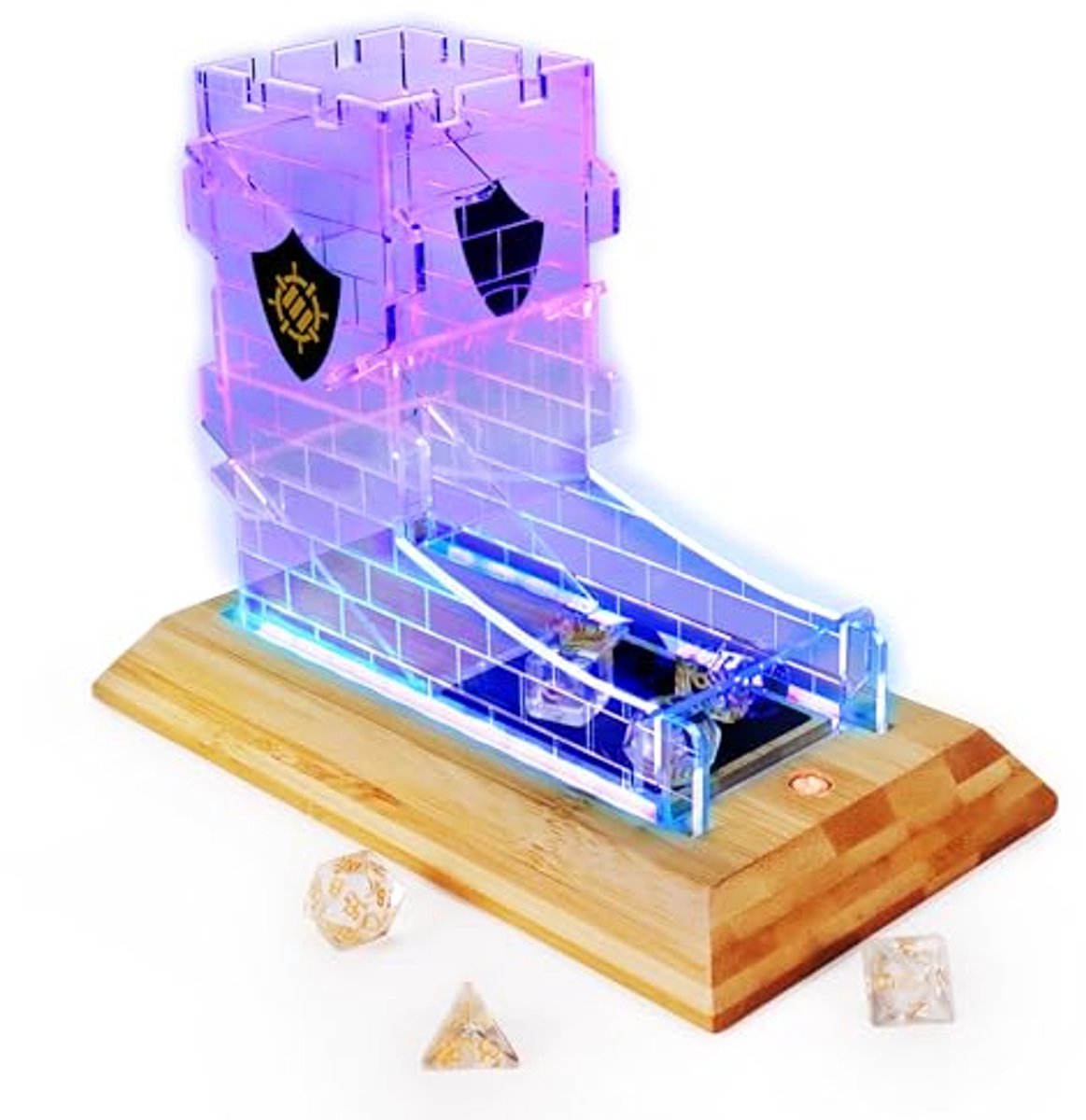 Enhance Gaming Tabletop LED Dice Tower and Dice Set.