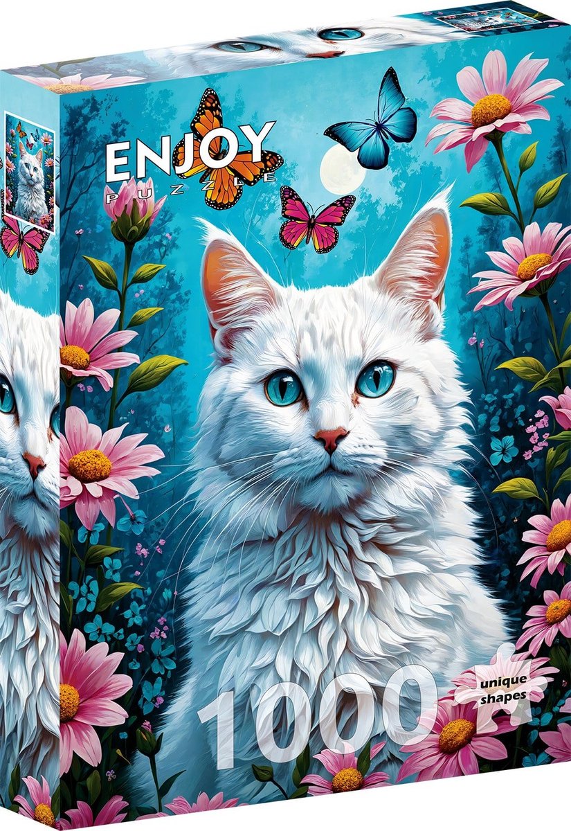 Enjoy Puzzle Weiße Katze - 1000 Teile.