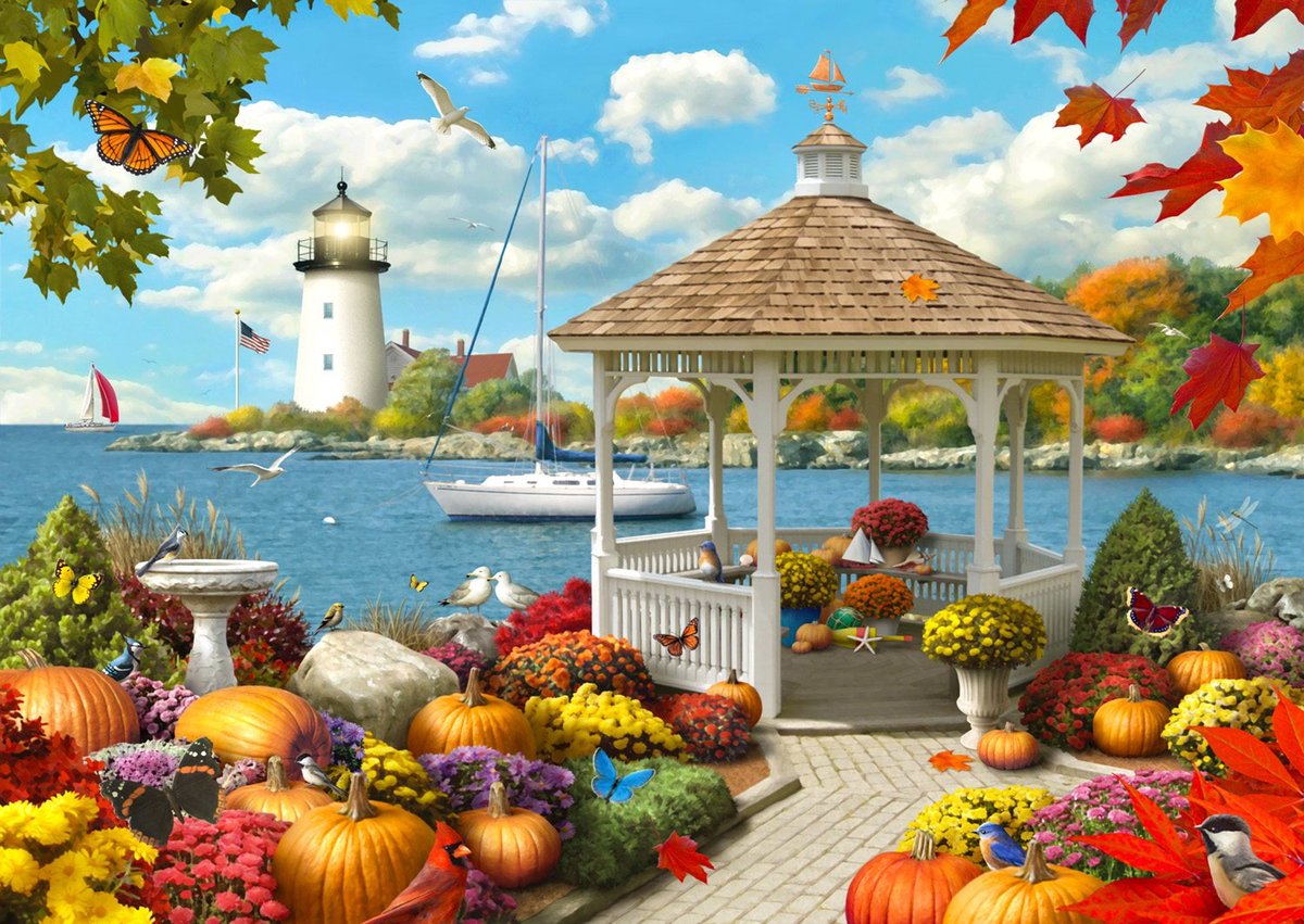 Enjoy Puzzle legpuzzel Autumn Splendor - 1000 stukjes herfsttafereel.