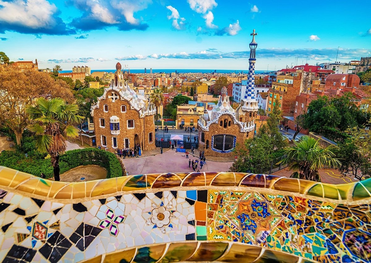 Enjoy Puzzle legpuzzel Barcelona Park Guell - 1000 stukjes kleurrijk.