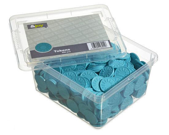 Gegraveerde Betaalmunten - Turqoise Bloem