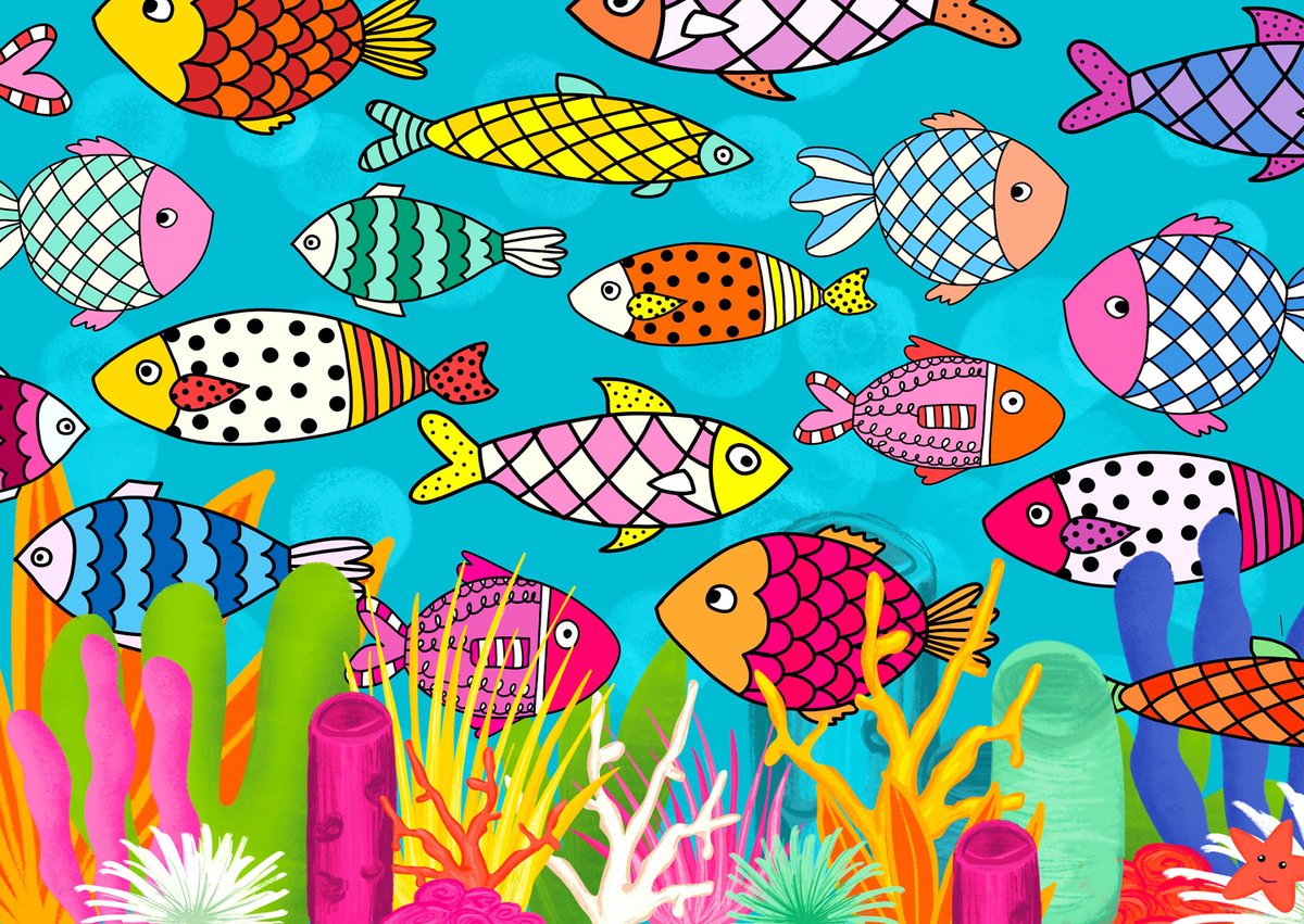 Patterned Fishes Puzzel 1000 Stukjes