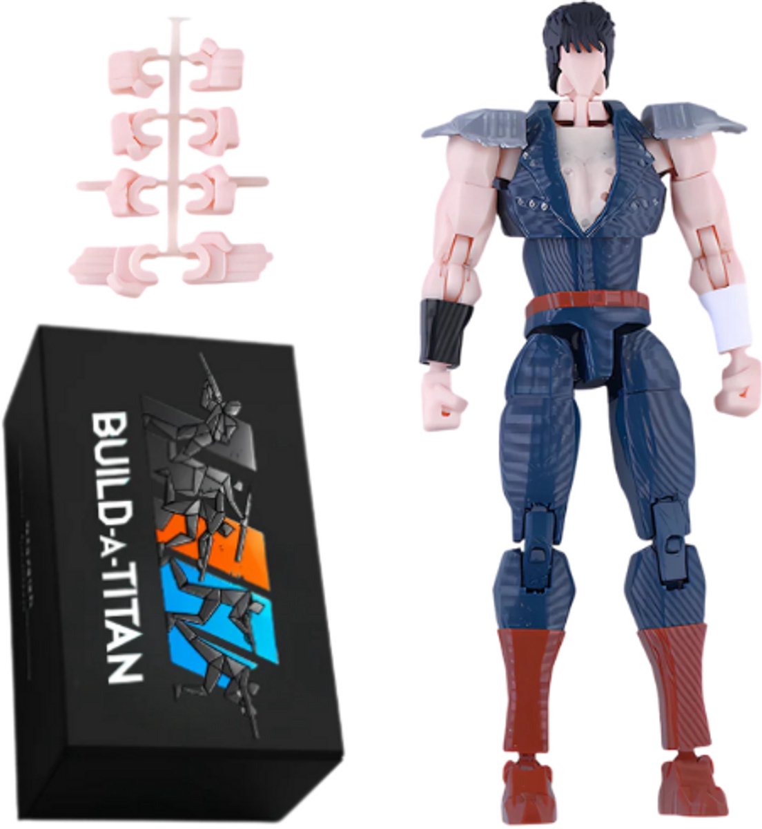 Build-a-Titan™ Iron Fist Warrior – Poseerbare Actiefiguur met Schouderpantser & Spierbundel – Volledig Gemonteerd – 13 cm