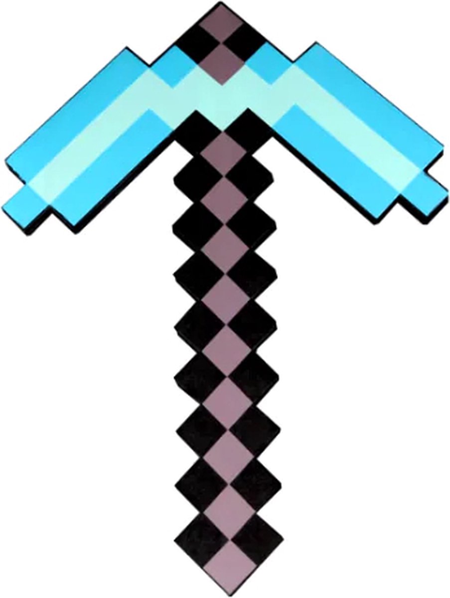 Enluxe - Foam Minecraft Diamond Pick Axe – Veilig Speelgoedzwaard – Costplay – Innovators & Creatieve Bouwers 41CM