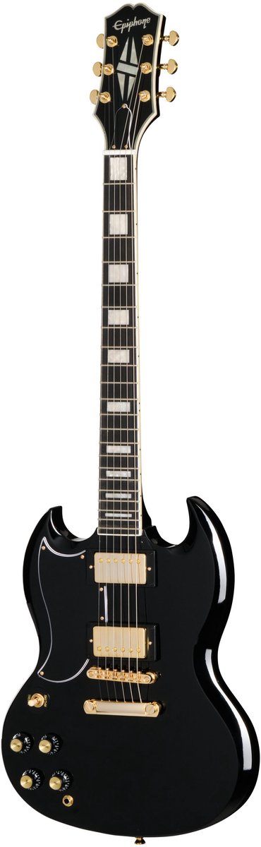 Epiphone SG Custom Lefthand Ebony - Double Cut modellen