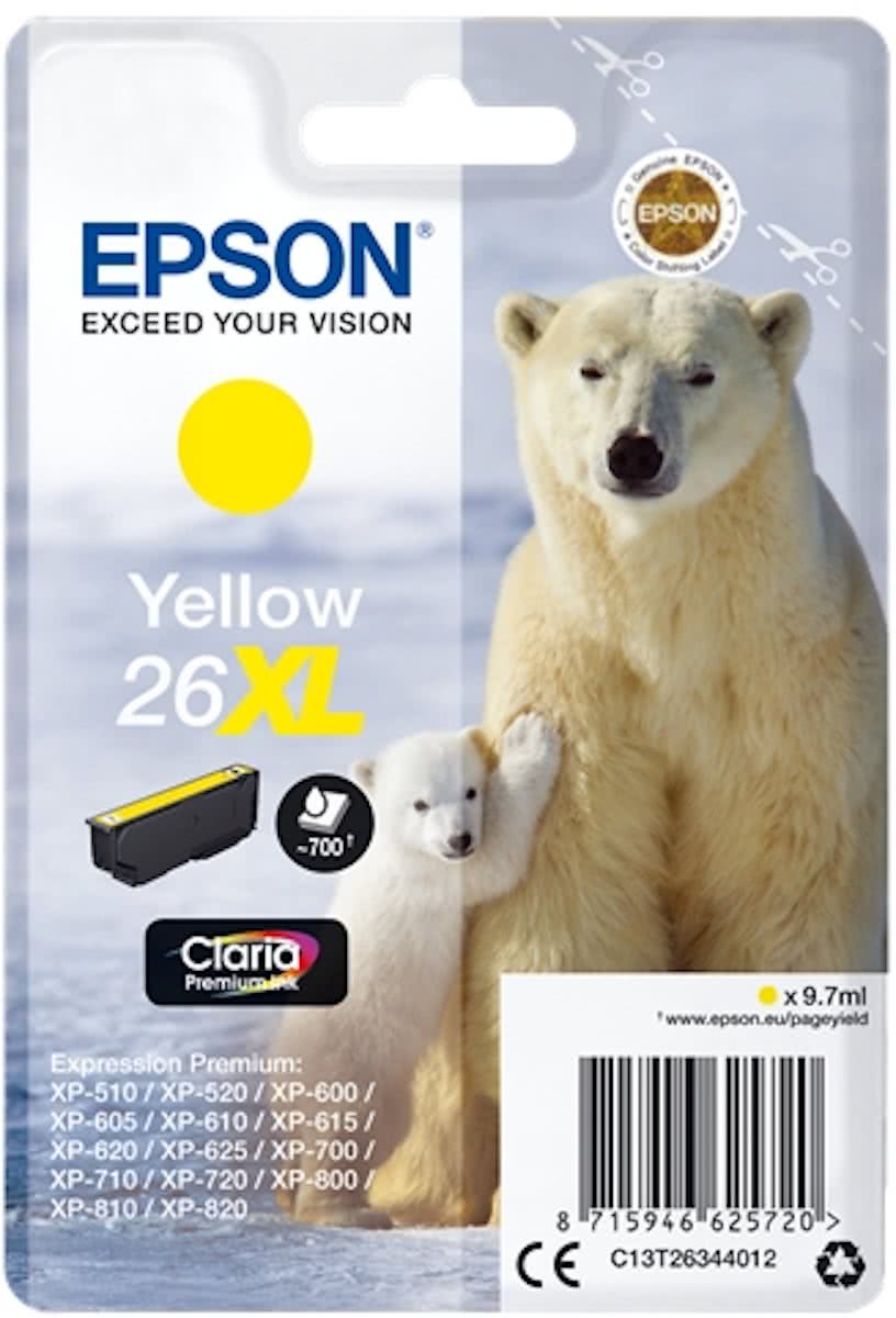   26XL - Inktcartridge / Geel