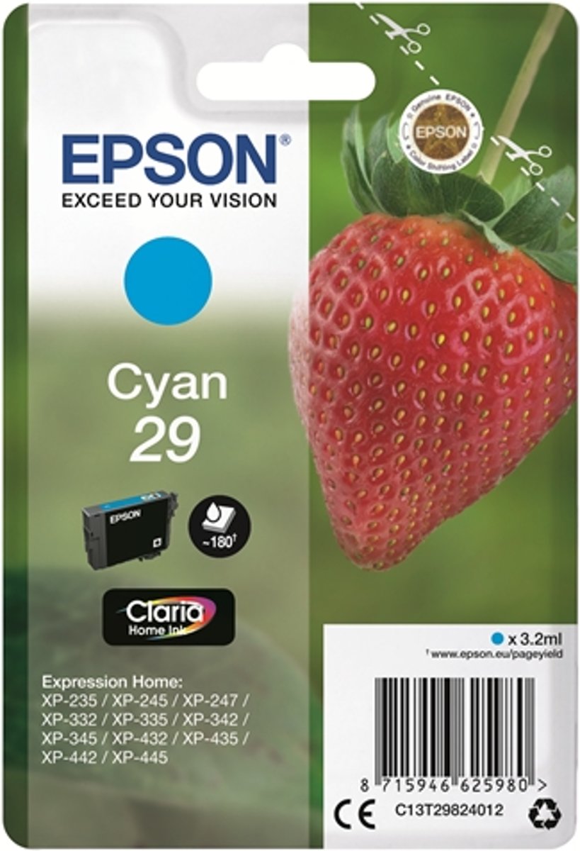   29 - Inktcartridge / Cyaan