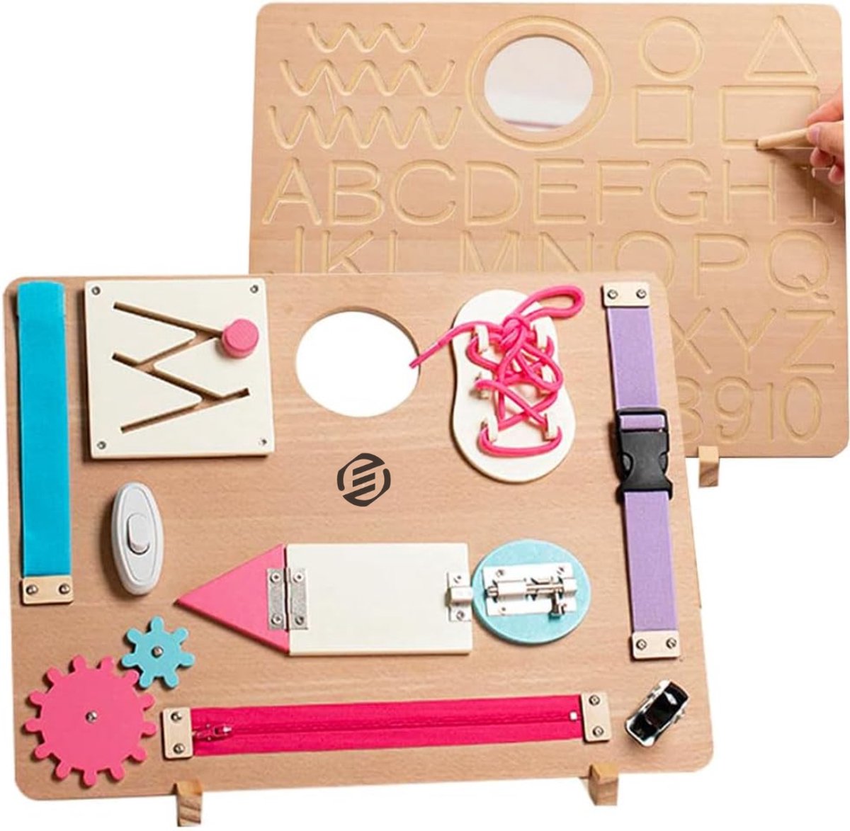 Equivera Busy Board - Montessori Speelgoed - Busy Board Montessori - Activity Board - Activiteitenbord - Motoriek Speelgoed - Educatief - Sensorisch Speelgoed