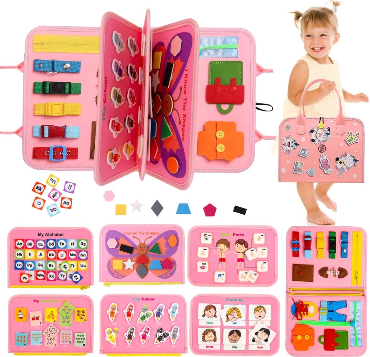 Equivera Busy Board - Montessori Speelgoed - Busy Board Montessori - Activity Board - Activiteitenbord - Motoriek Speelgoed - Educatief - Sensorisch Speelgoed