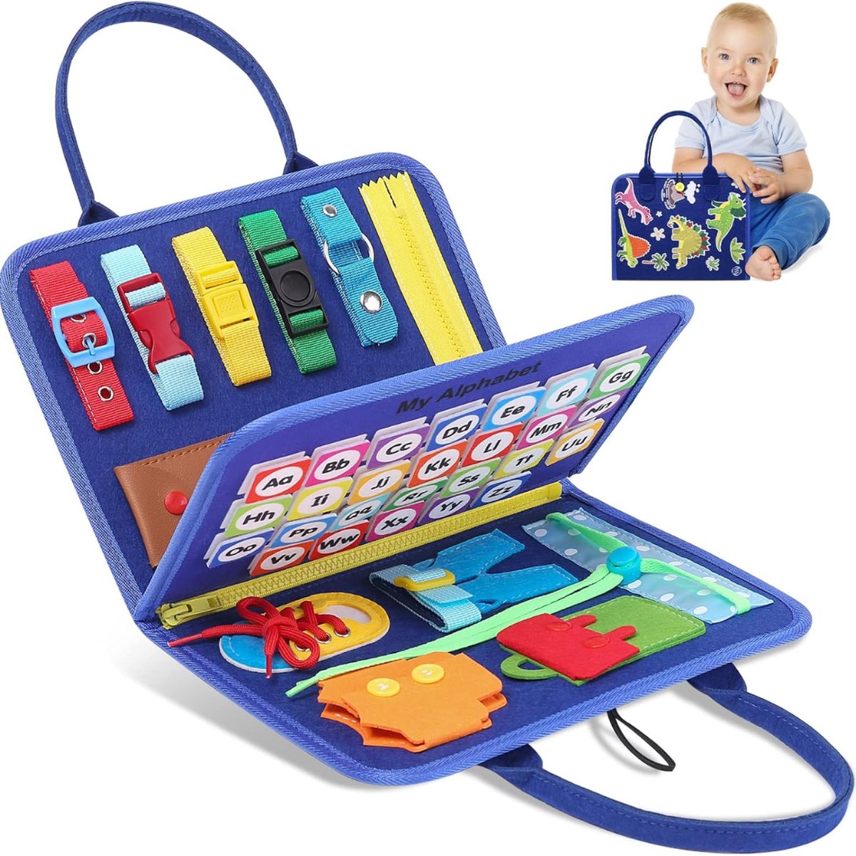 Equivera Busy Board - Montessori Speelgoed - Busy Board Montessori - Activity Board - Activiteitenbord - Motoriek Speelgoed - Educatief - Sensorisch Speelgoed