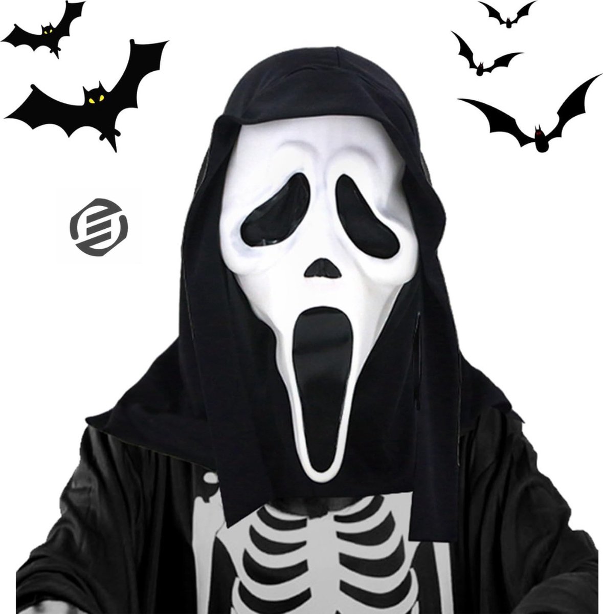 Equivera Ghostface Masker - Scream Masker - Halloween Masker - Halloween - Halloween Maskers Volwassenen - Enge Maskers - Haloween Masker