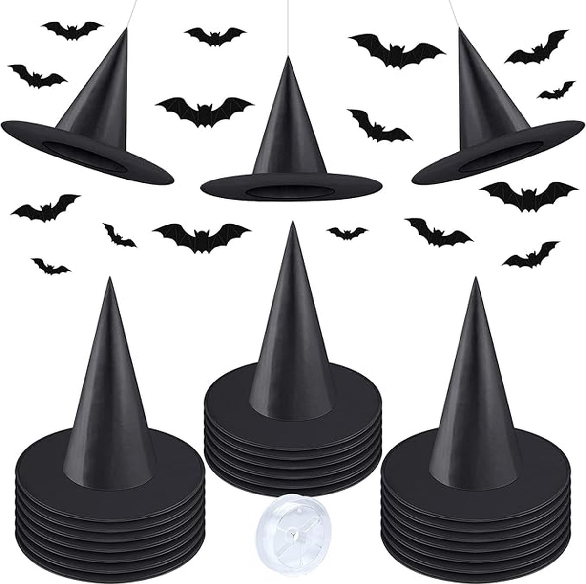 Equivera Halloween Decoratie - Halloween Versiering - Horror Versiering - voor Binnen en Buiten - Spin, Heks, Skelet, Pompoen en Spoken - 2024