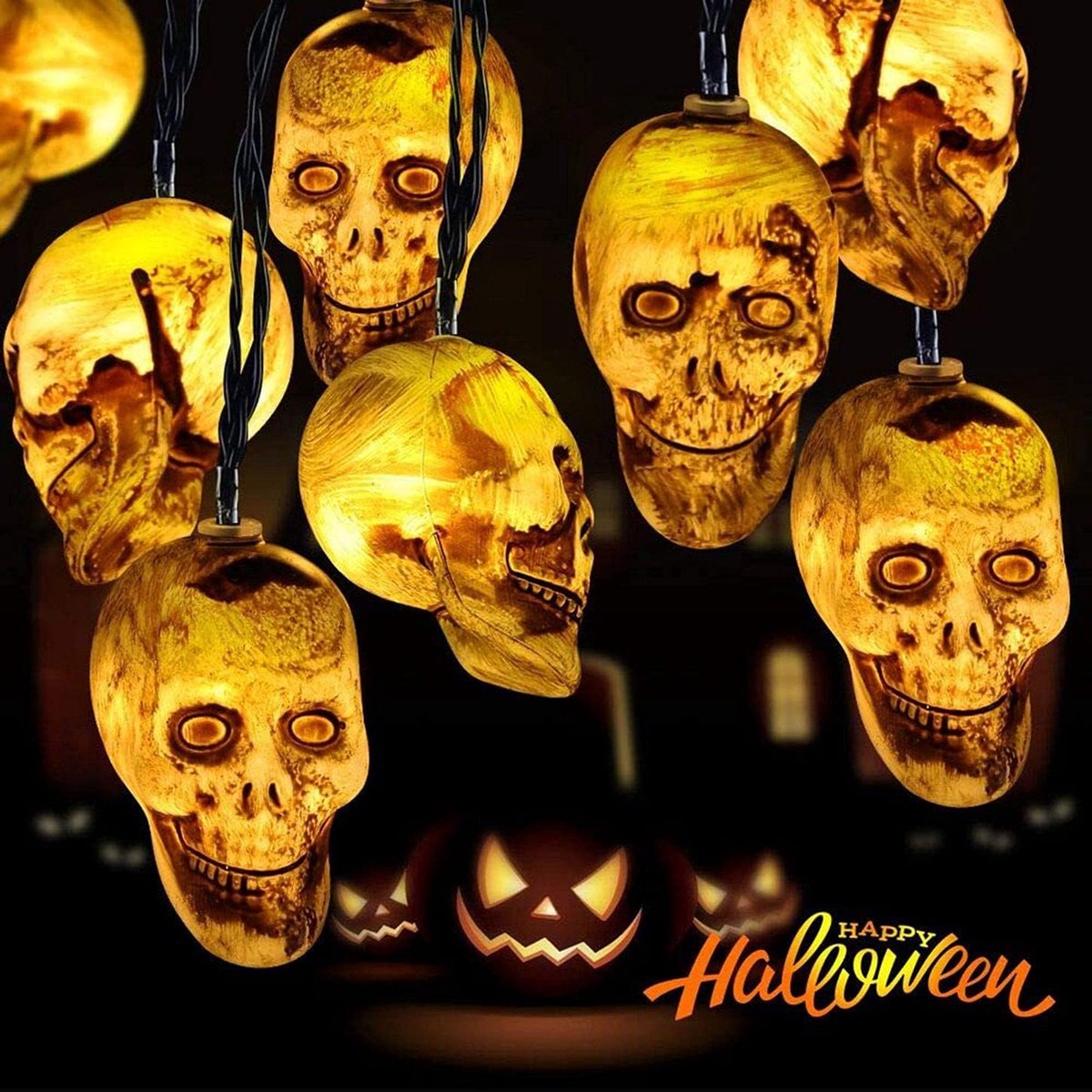 Equivera Halloween Lichtsnoer - Halloween Decoratie Licht - Halloween Verlichting - Halloween Decoratie - Halloween Versiering - Halloween Versiering voor Buiten - Halloween Lampjes - Halloween Verlichting Buiten