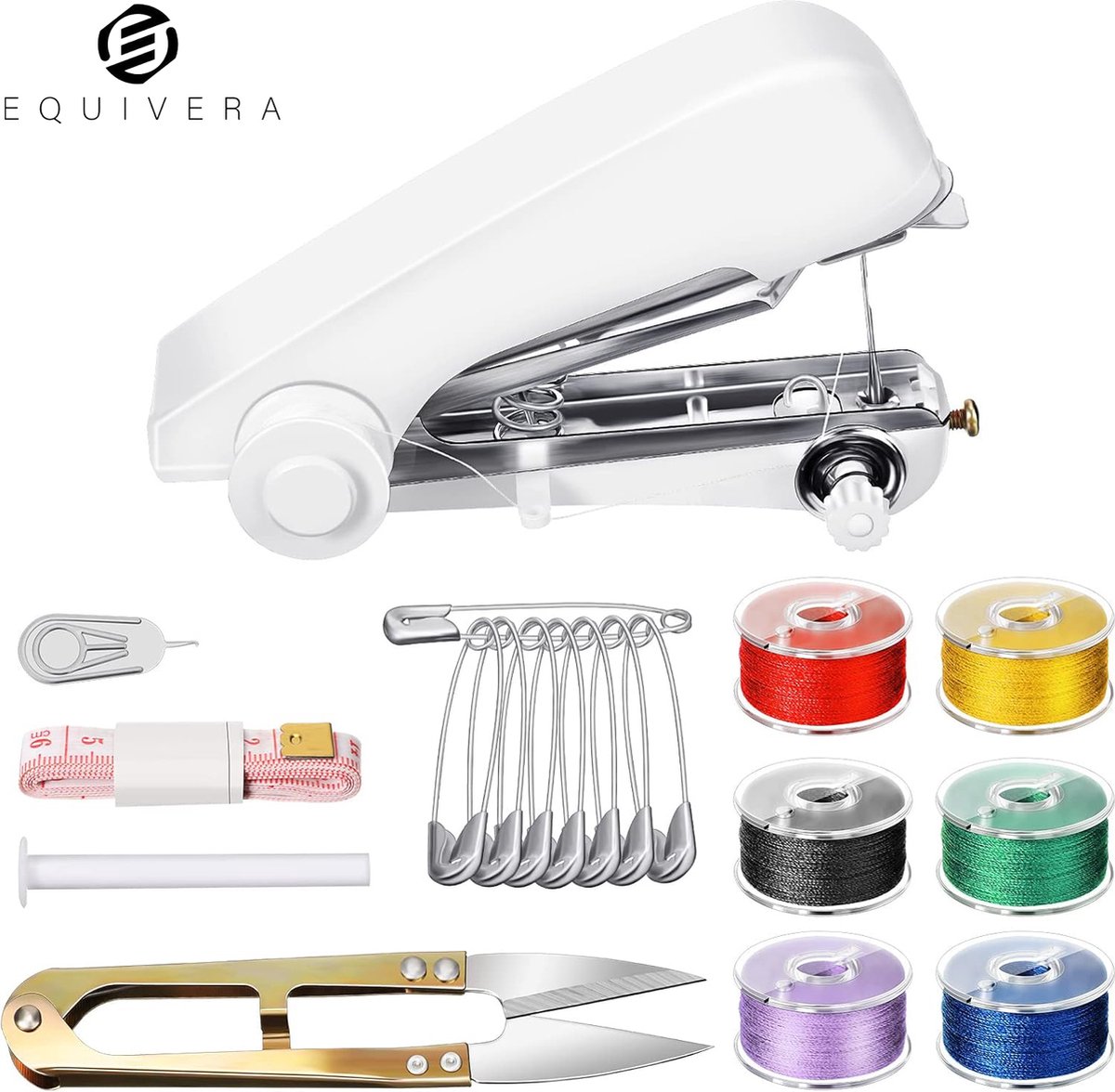 Equivera Handnaaimachine - Handig voor onderweg en op reis - Mini naaimachine - Handnaaimachine elektrisch - Kleine naaimachine