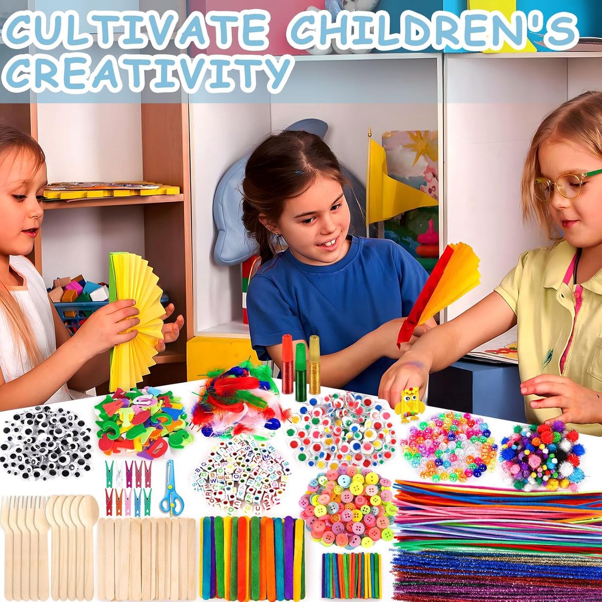 Equivera Knutselkoffer - Knutselkoffer - Knutselset - Knutselpakket - Knutselen - Knutselen voor Kinderen - Knutselpakket voor Kinderen