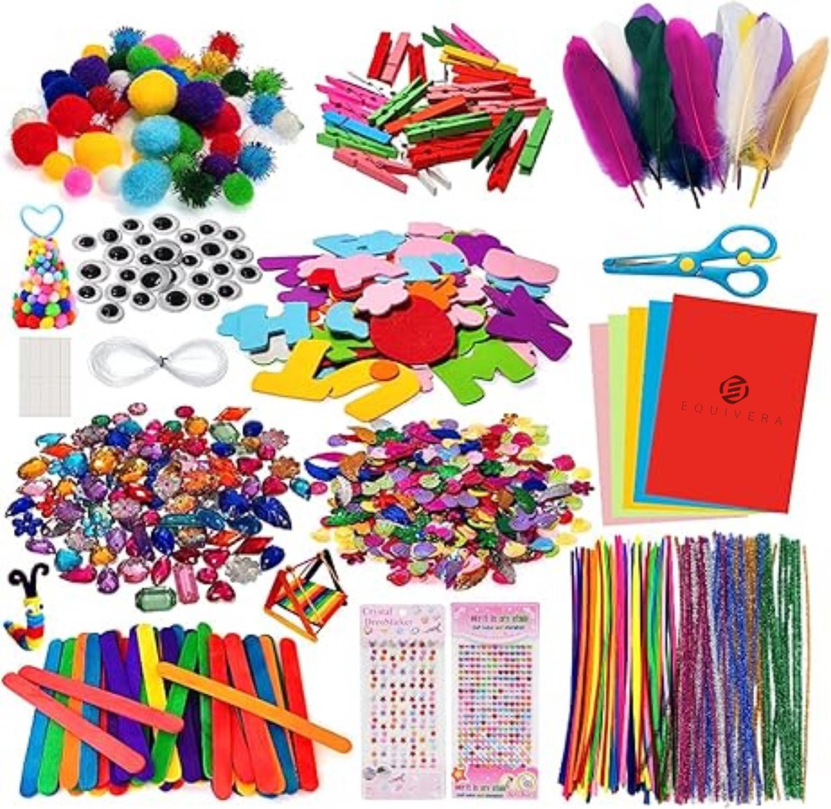 Equivera Knutselkoffer - Knutselset voor jongens en meisjes - Knutseldoos - Knutselkoffer voor Jongens en Meisjes - Knutselkoffer Kinderen - Cadeautip voor uw kind!