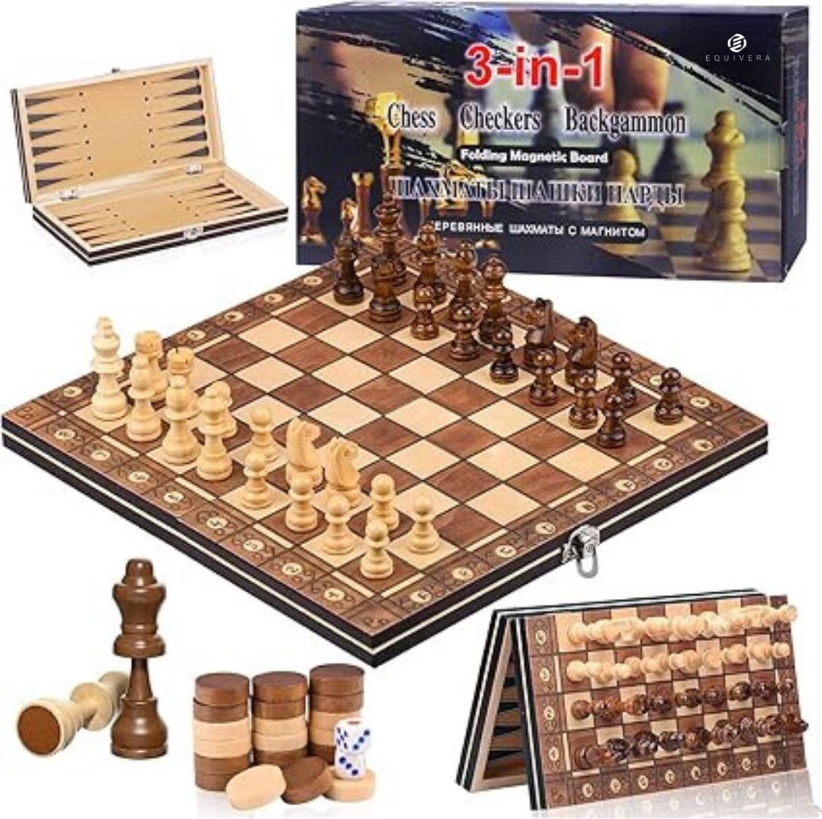   Magnetisch Schaakspel - Magnetisch Schaakspel - Magnetisch Schaakbord - Magnetisch Schaakset - Schaakbordspel -Inklapbaar Schaakbord