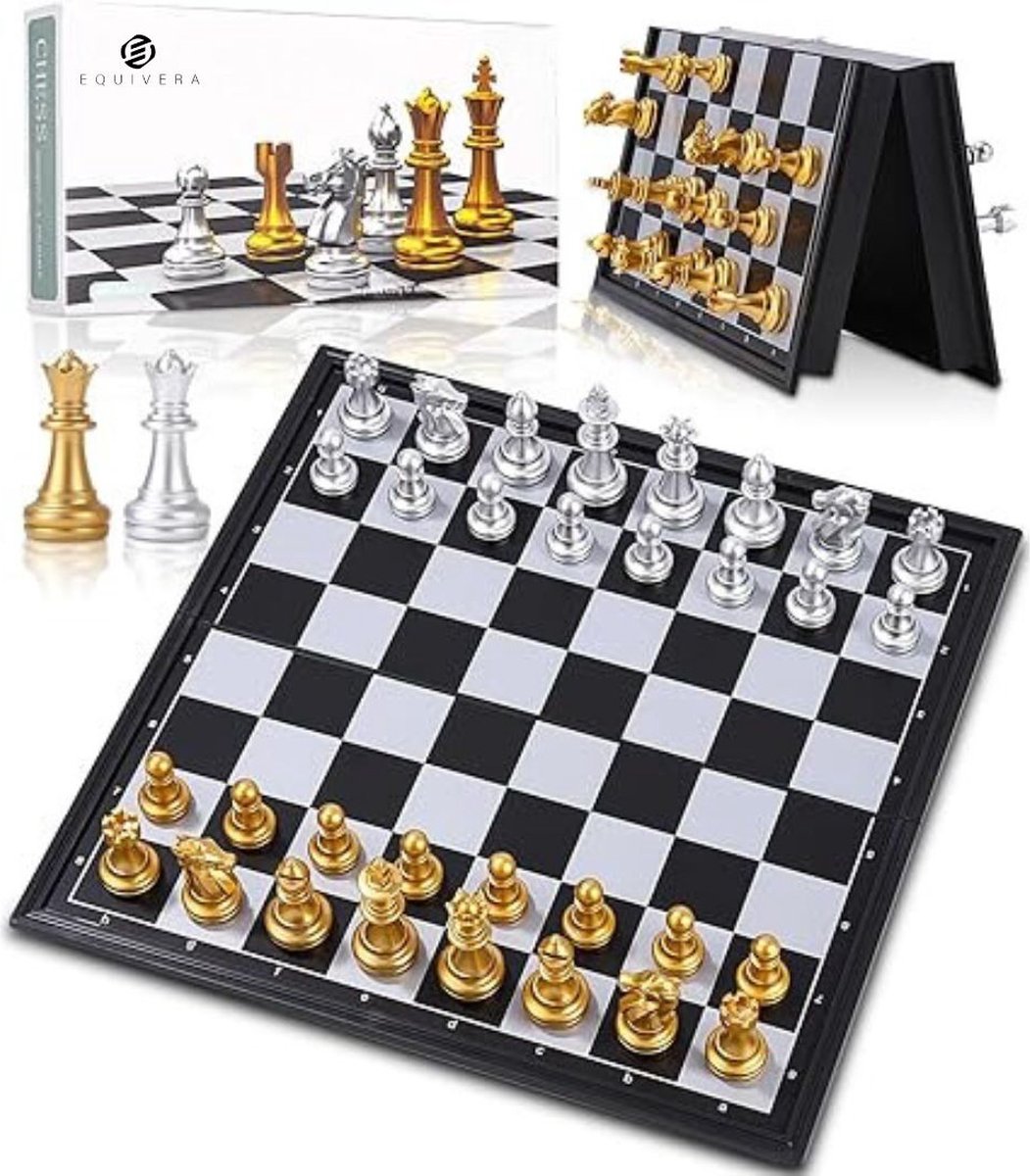   Magnetisch Schaakspel - Magnetisch Schaakspel - Magnetisch Schaakbord - Magnetisch Schaakset - Schaakbordspel -Inklapbaar Schaakbord