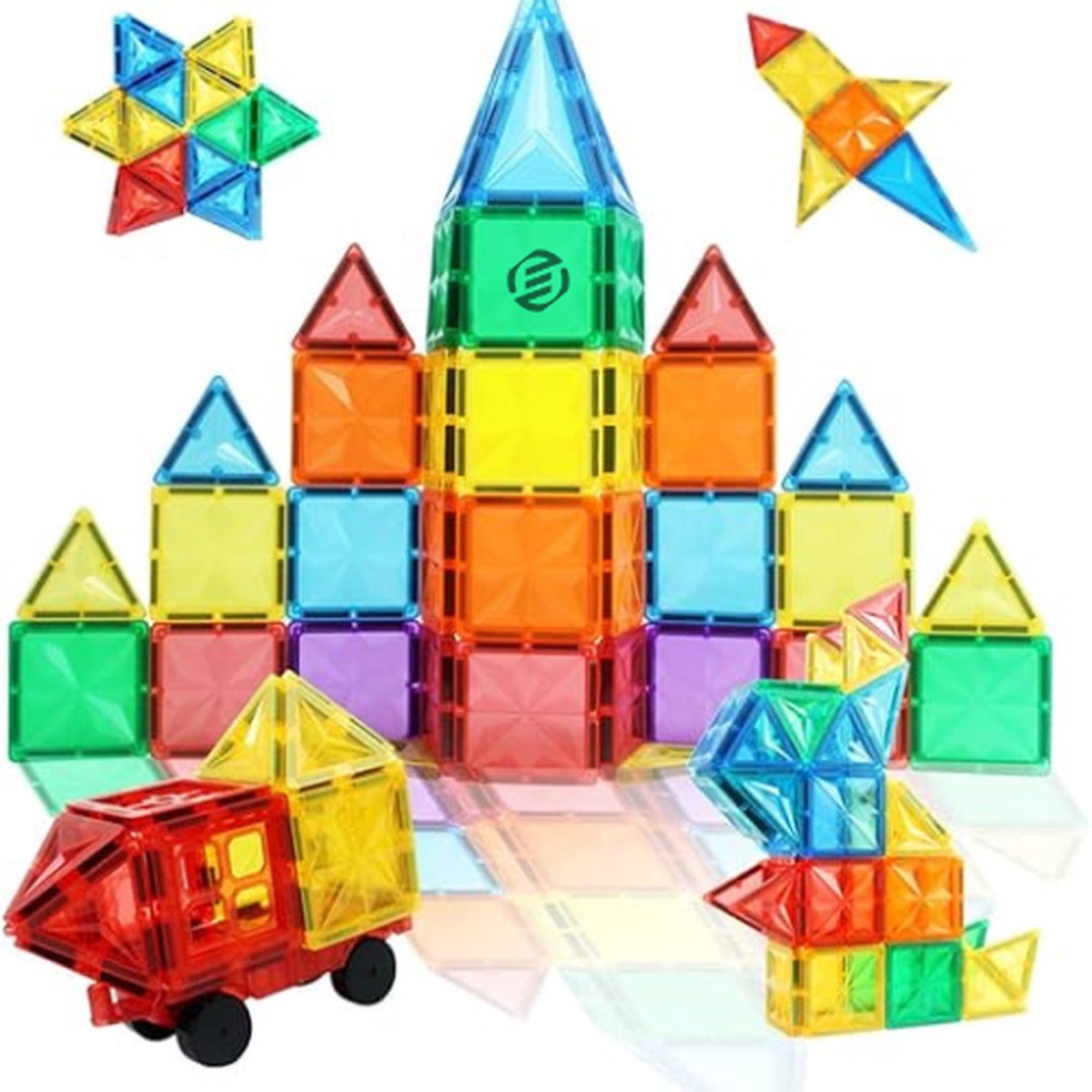   Magnetische Bouwstenen - Magnetische Bouwstenen - Magneet Bouwstenen - Magnetisch Speelgoed - Magnetic Tiles - Educatief Speelgoed - Constructie Speelgoed - Montessori Speelgoed