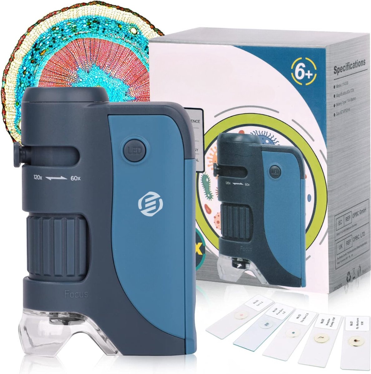 Equivera Miniscope Kinderen - Microscoop Voor Kinderen - Handmicroscoop - Zakmicroscoop - Educatief Speelgoed - Montessori Speelgoed - Fijne Motoriek