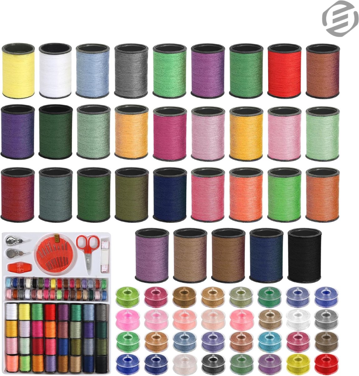 Equivera Naaigaren voor Naaimachine - Naaigaren Set - Naaigaren - Naai Garen - Naaigarenbox - Naaigaren Box - Naaigaren Doos - Naaigaren Kit - Garen Set - Naai Set