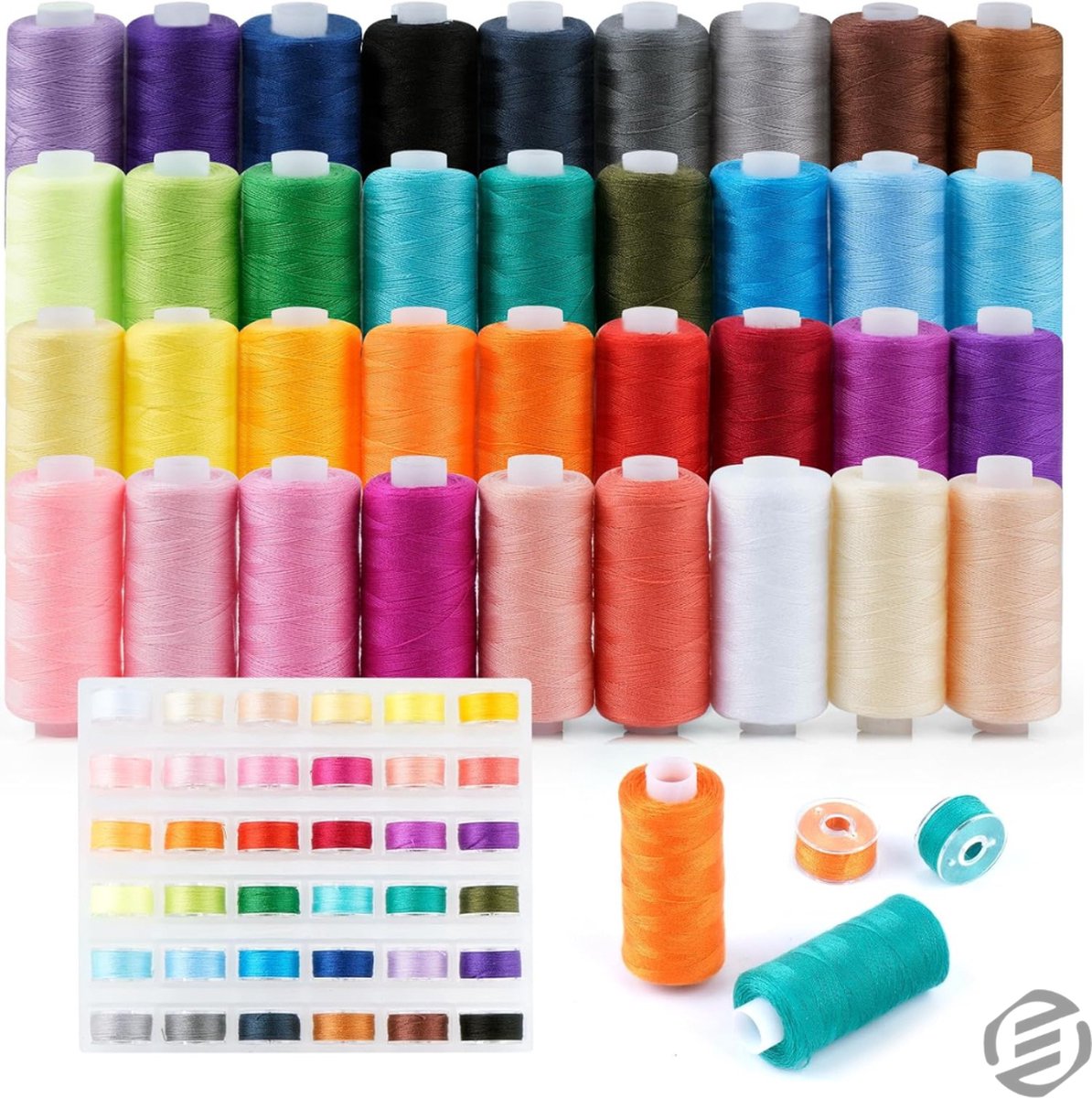 Equivera Naaigaren voor Naaimachine - Naaigaren Set - Naaigaren - Naai Garen - Naaigarenbox - Naaigaren Box - Naaigaren Doos - Naaigaren Kit - Garen Set - Naai Set