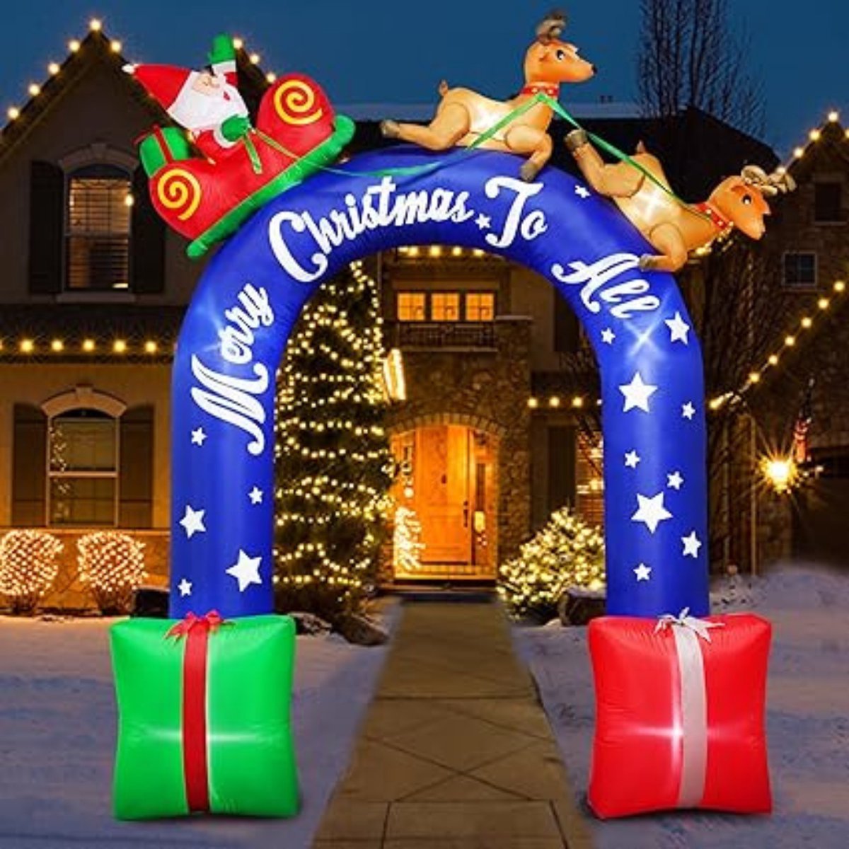 Equivera Opblaasbare Kerstman - Kerstman Pop - Opblaasbare Kerstfiguren - Opblaasbare Kerstman voor Buiten - Opblaasbare Kerstversiering - Breng uw huis in de kerstsfeer!