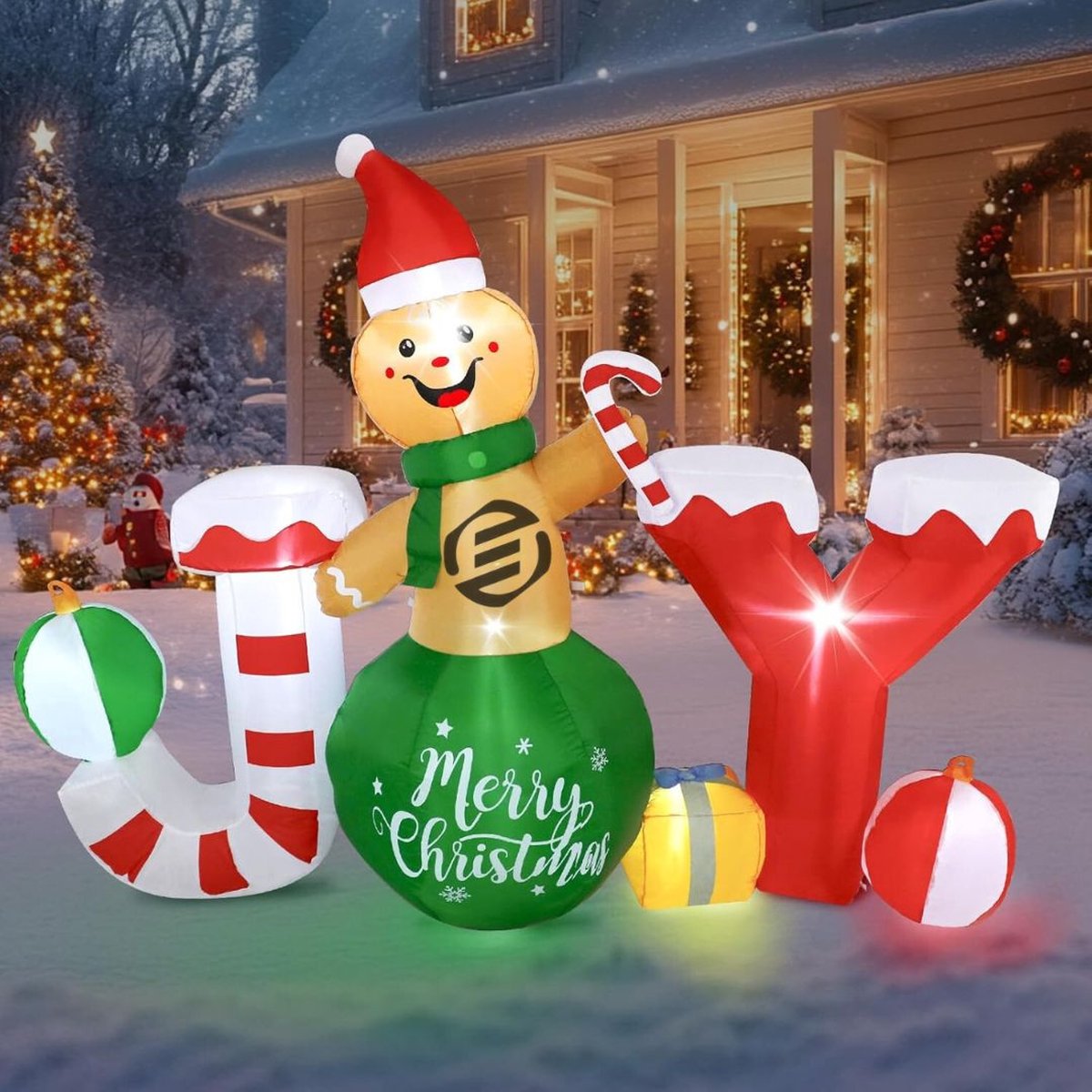 Equivera Opblaasbare Kerstman - Kerstman Pop - Opblaasbare Kerstfiguren - Opblaasbare Kerstman voor Buiten - Opblaasbare Kerstversiering - Breng uw huis in de kerstsfeer!