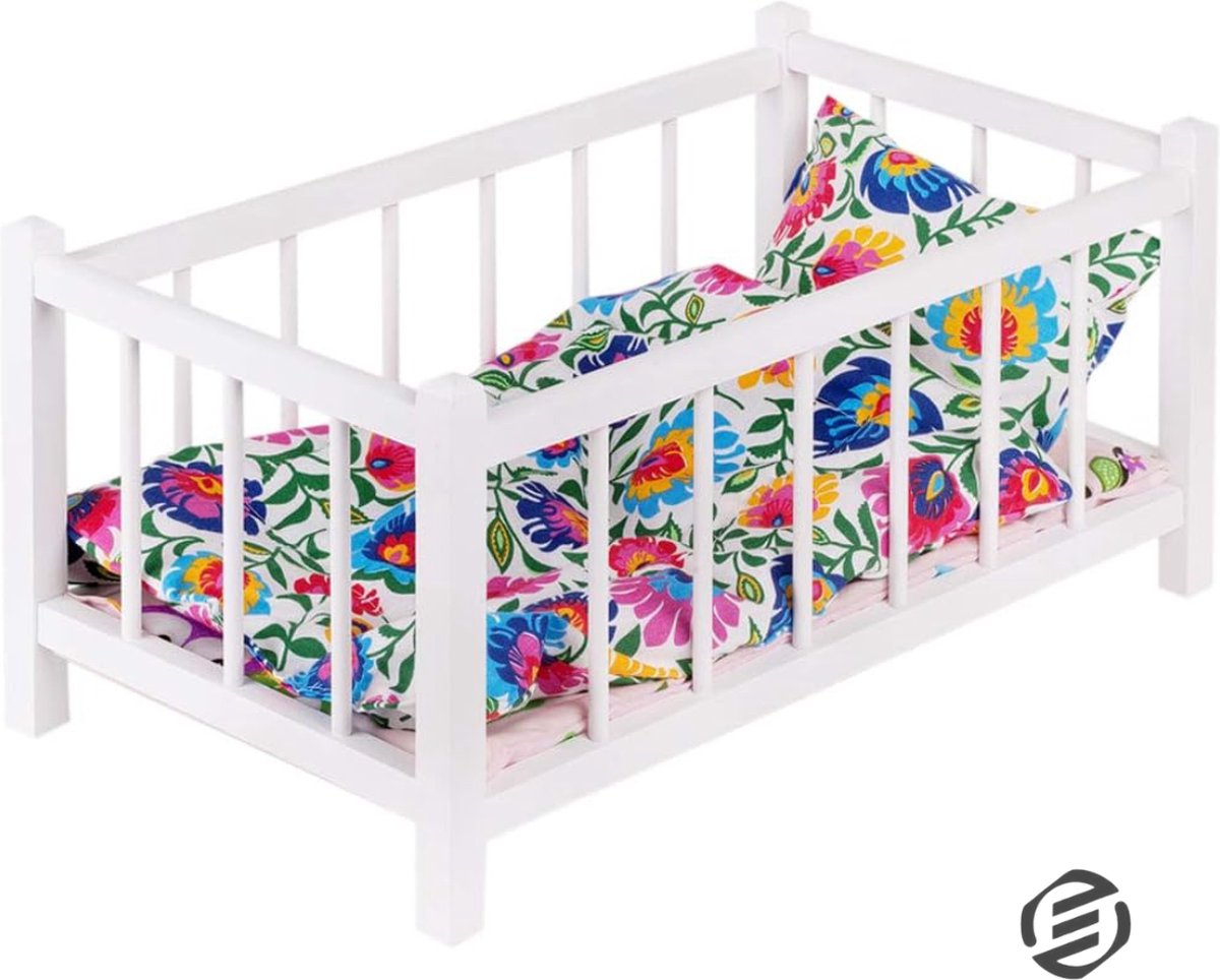 Equivera Poppenbed - Poppenbedje - Poppenhuis Meubels - Speelgoed voor Meisjes - Cadeau
