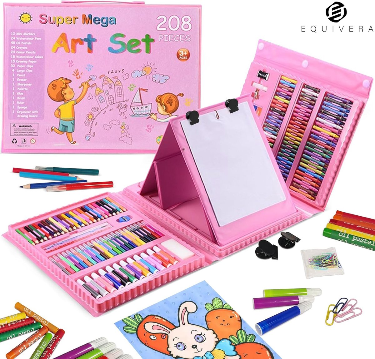 Equivera Tekenkoffer Kinderen - Tekendoos - Tekenkoffer - Tekendoos Kinderen - Kleurkoffer voor Kinderen