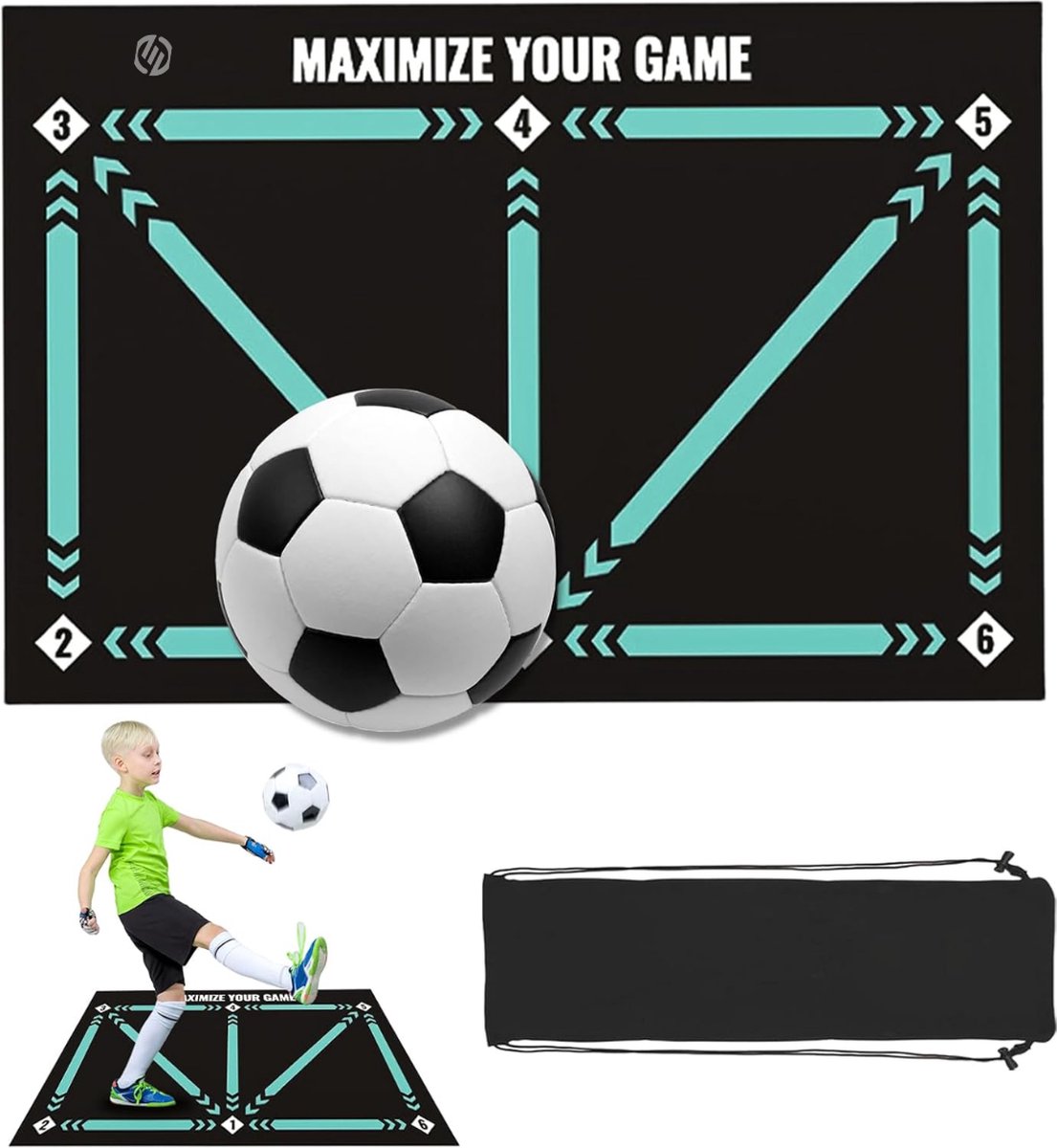   Voetbalmat - Voetbal Mat - Voetbal Vloerkleed - Voetbal Tapijt - Voetbal Materiaal - Dribbelmat - Voetbal Spullen - Voetbal Trainingsmat
