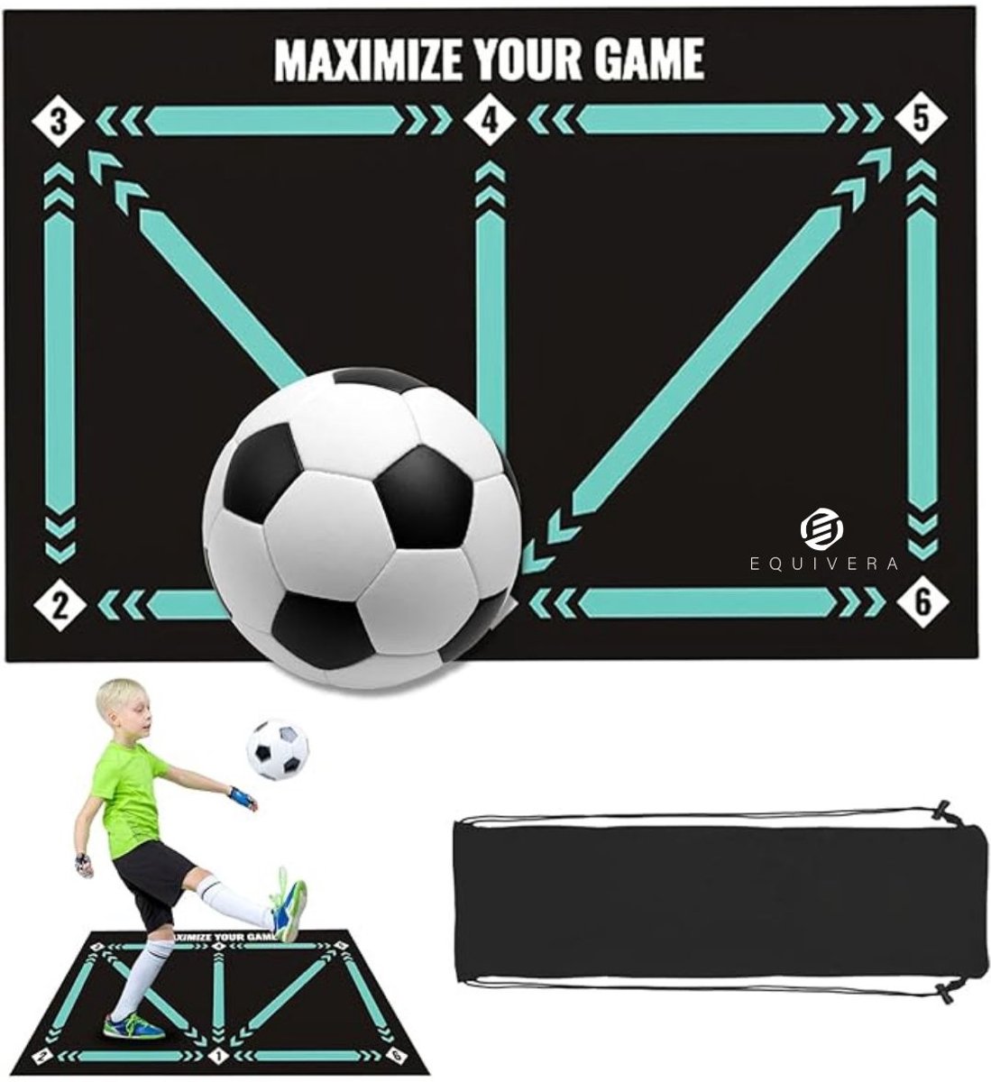 Equivera Voetbalmat - Voetbalmat - Voetbal Training - Dribbelmat - Trainingsmateriaal - Kinderen