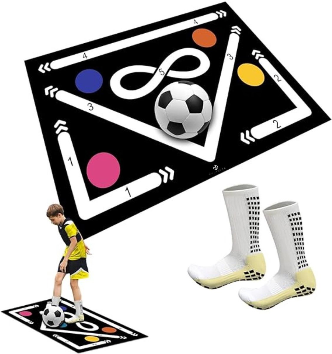 Equivera Voetbalmat - Voetbalmat - Voetbal Training - Dribbelmat - Trainingsmateriaal - Kinderen