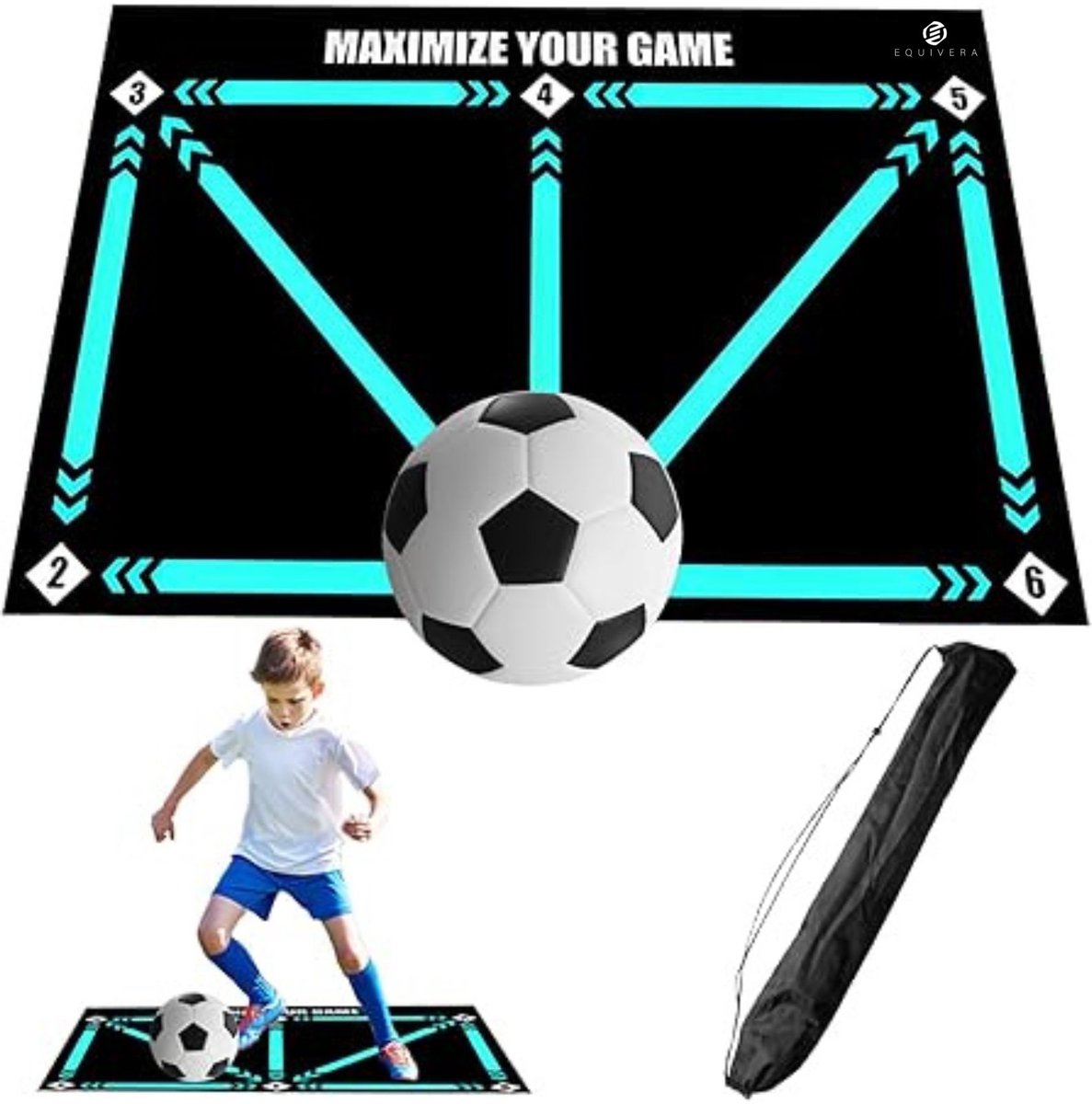 Equivera Voetbalmat - Voetbalmat - Voetbal Training - Dribbelmat - Trainingsmateriaal - Kinderen