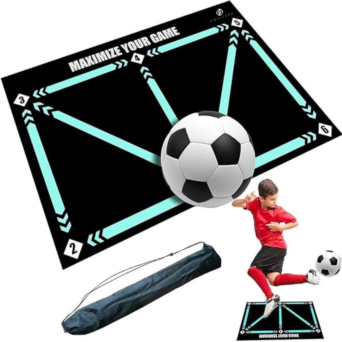 Equivera Voetbalmat - Voetbalmat - Voetbal Training - Dribbelmat - Trainingsmateriaal - Kinderen