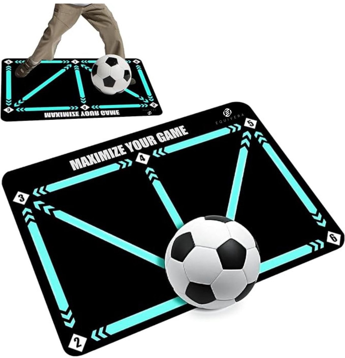 Equivera Voetbalmat - Voetbalmat - Voetbal Training - Dribbelmat - Trainingsmateriaal - Kinderen