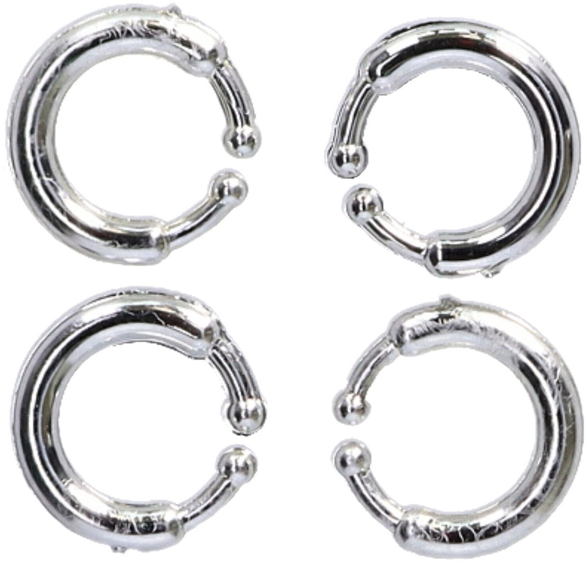 Kruger Verkleed piercings - 4x - punker - rocker - emo - Carnaval/verkleedaccessoires - kunststof