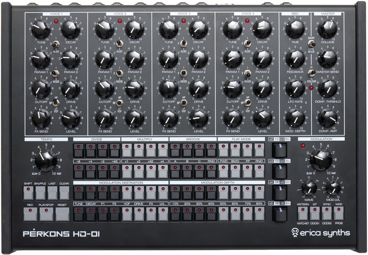 Erica Synths Perkons HD-01 Black - Drumcomputer