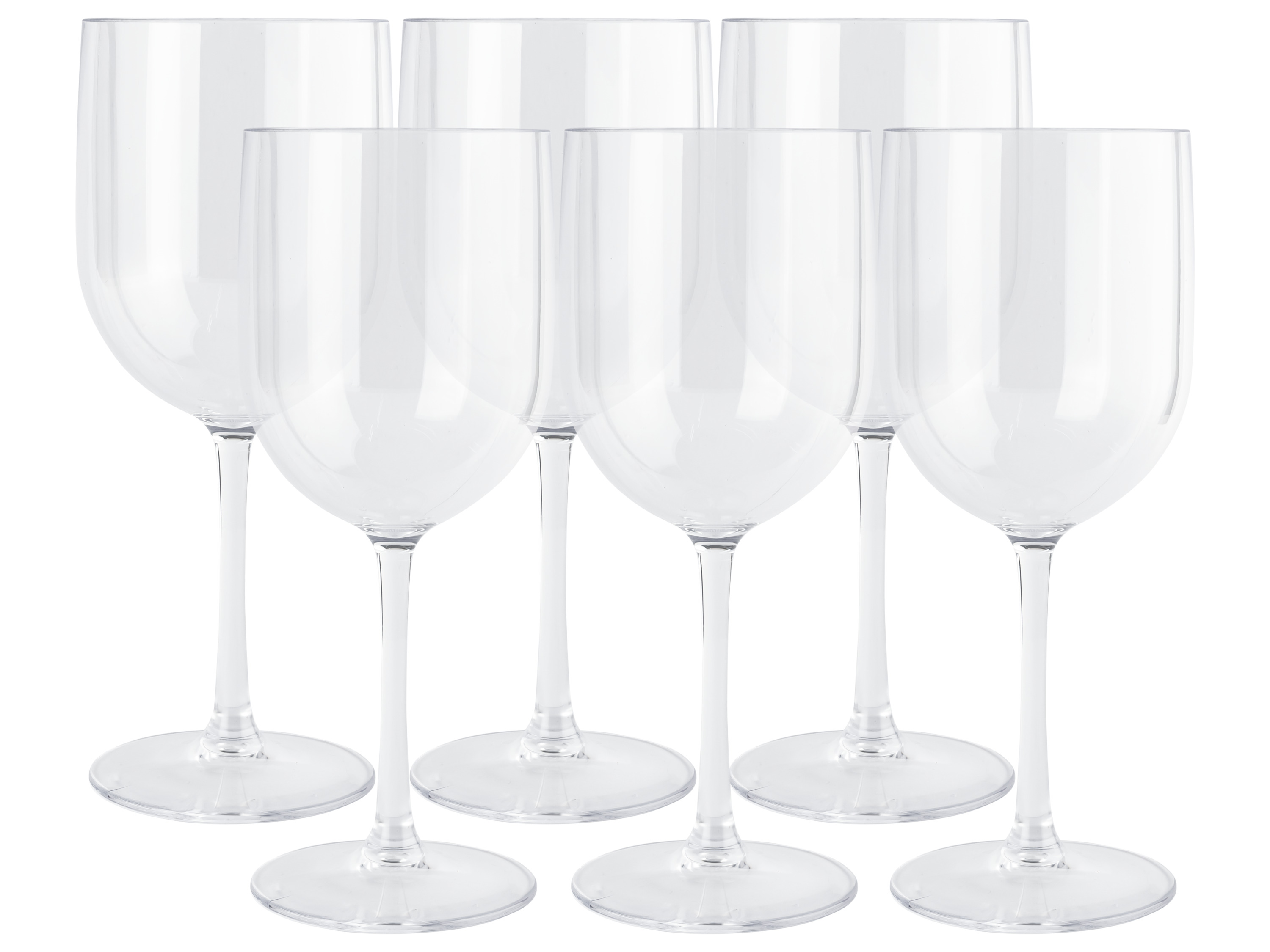 ERNESTO 6 kunststof glazen (Wijnglazen, Transparant)