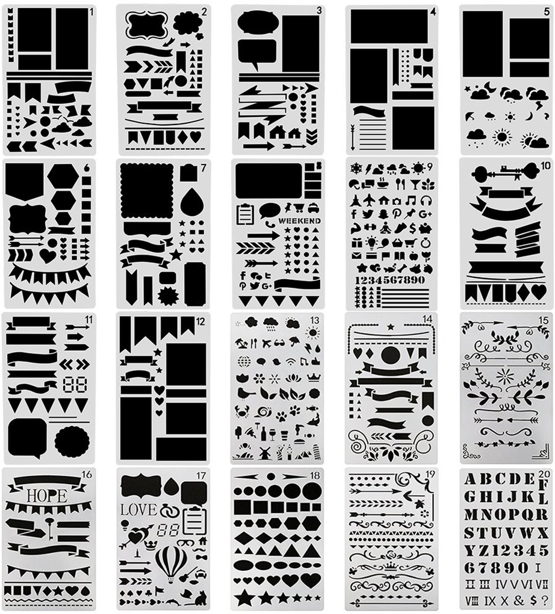 20 stuks - Mijn Bullet Journal Stencils - Bullet Journal Producten