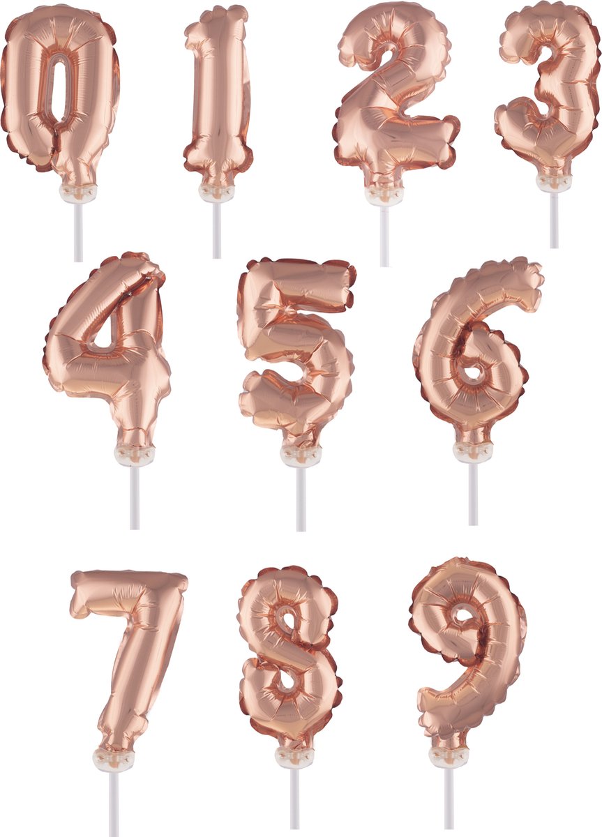 ESPA - Taarttopper ballon nummer roségoud 12,7 cm