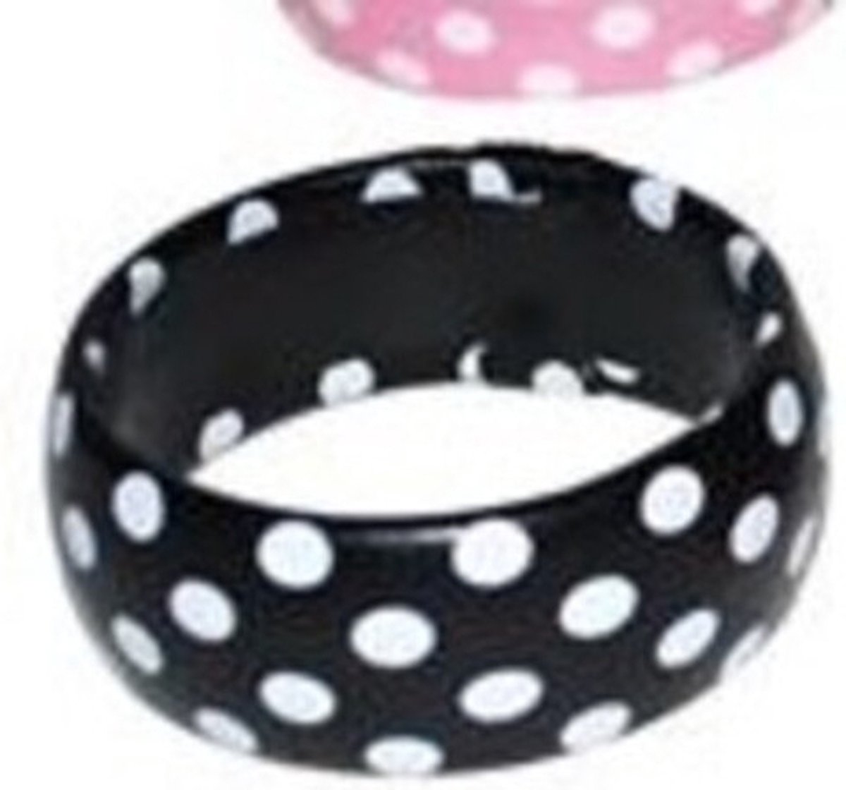armband polka dots zwart met witte bollen
