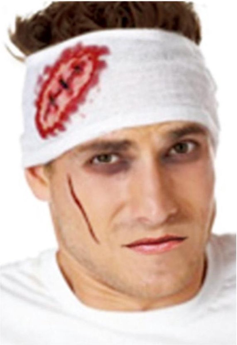 hoofdbandage met bloed